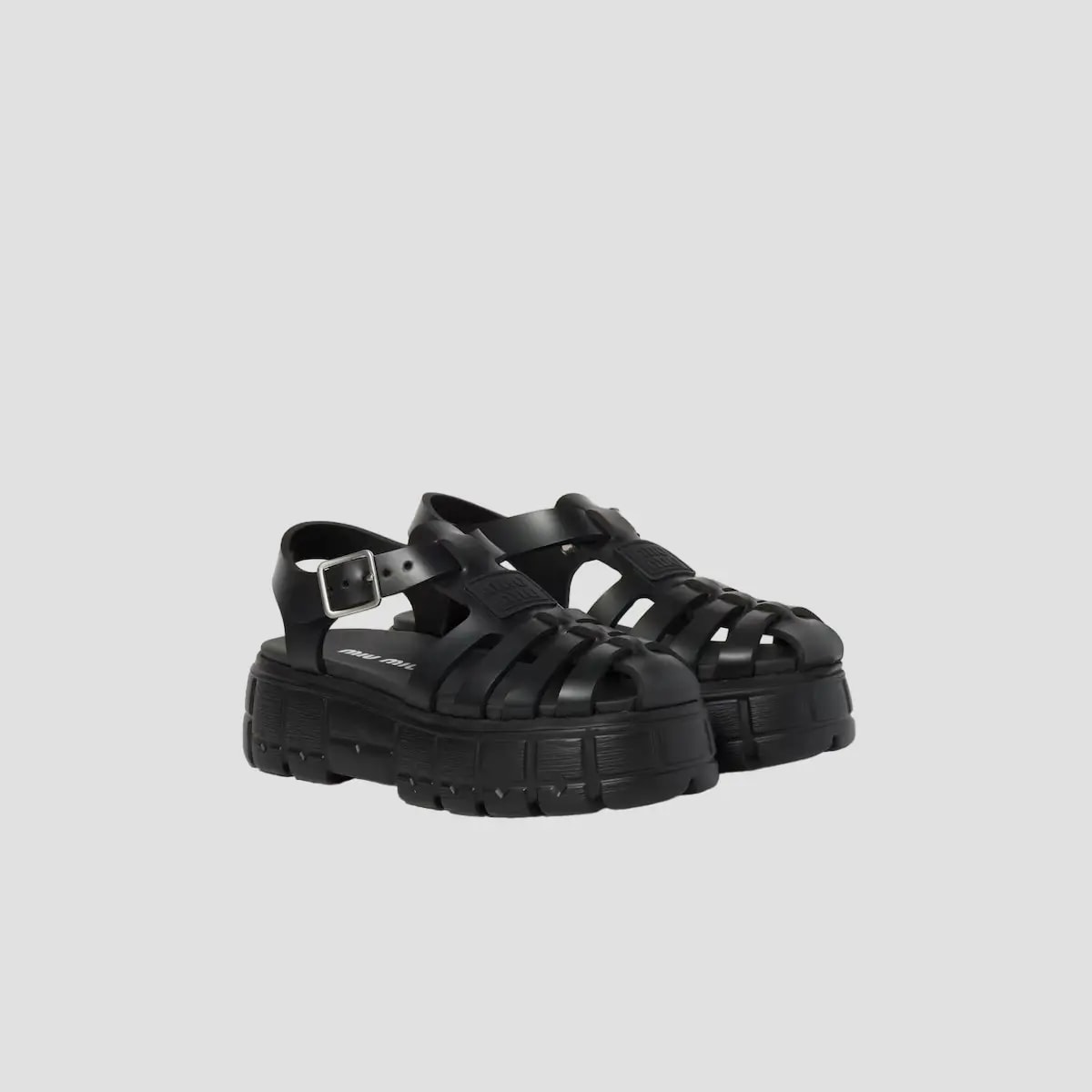 Dép Miu Miu Soft Cage Flatform Sandal 'Black' 5X140E-3LKK-F0002-F-050 — ảnh 3