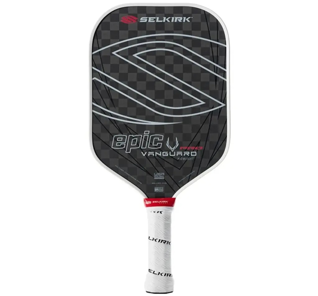 Vợt Pickleball Selkirk Vanguard Pro Epic Raw Carbon 16mm 'Black White'