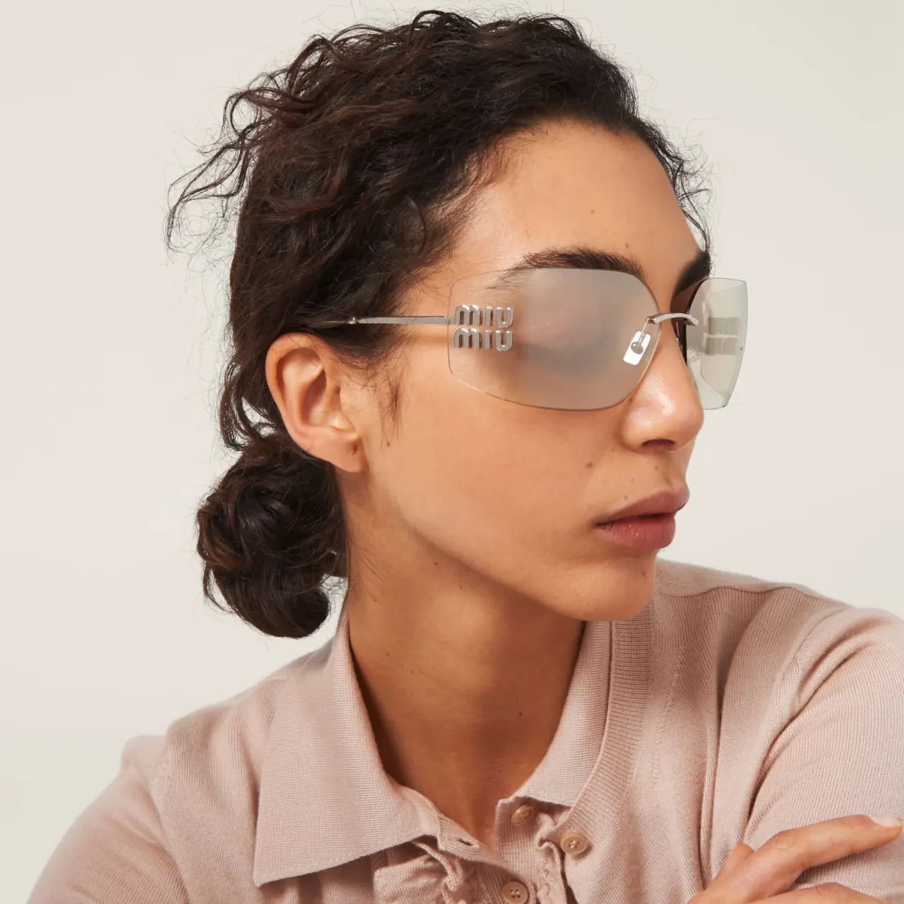 Kính Miu Miu Runway Sunglasses 'Light Gold' SMU54Y-M1BC-FE10F-C-080 — ảnh 2