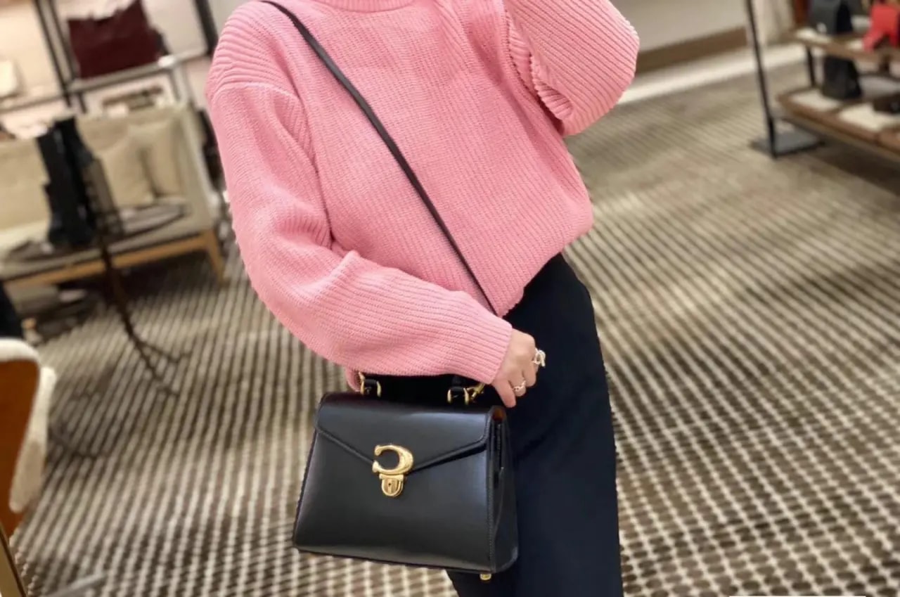 Túi Coach Top Handle Cow Leather Handbag 'Black' CH723-B4BK — ảnh 3