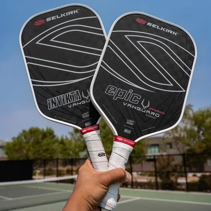 Vợt Pickleball Selkirk Vanguard Pro Epic Raw Carbon 16mm 'Black White' — ảnh 2