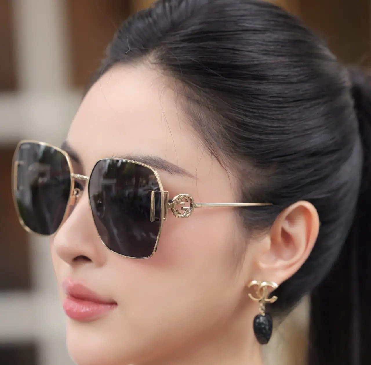 Kính Gucci Sunglasses 'Black Gold' GG1207SA-002 — ảnh 4