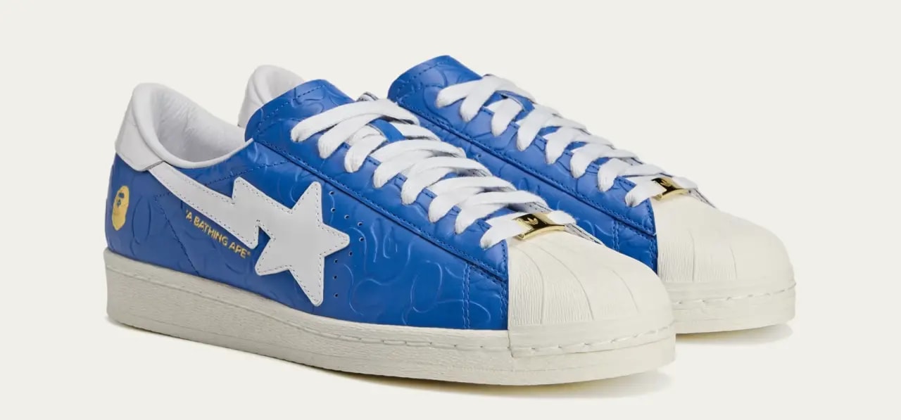 Giày Adidas Superstar Vintage Bape ‘Blue White’ JR2702 — ảnh 2