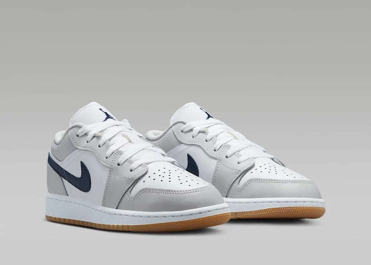 Giày Nike Air Jordan 1 Low GS 'White Neutral Grey' 553560-146 — ảnh 4