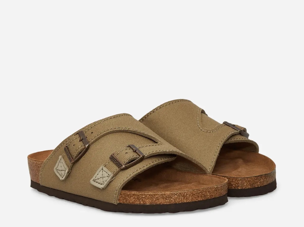 Dép Birkenstock Zürich Suede Canvas Sandals 'Faded Khaki' 1028755 — ảnh 5