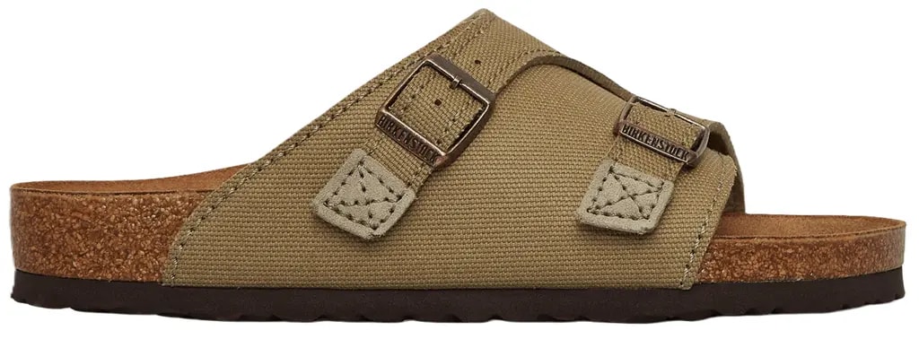 Dép Birkenstock Zürich Suede Canvas Sandals 'Faded Khaki' 1028755 — kich-thuoc: 41