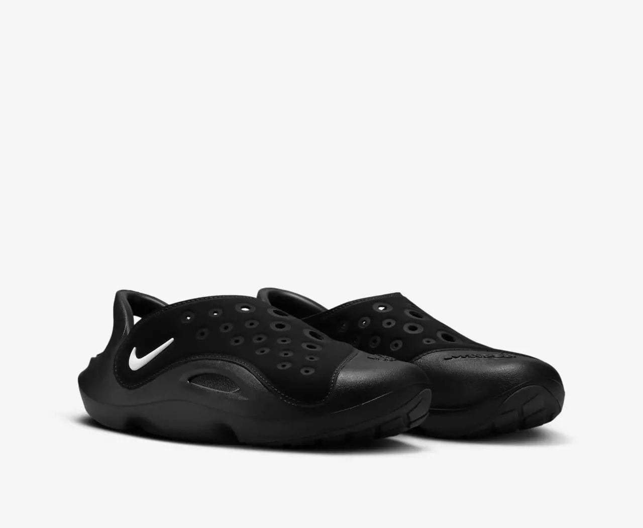 Dép Nike Aqua Swoosh GS 'Black Anthracite White' FV6363-002 — ảnh 4