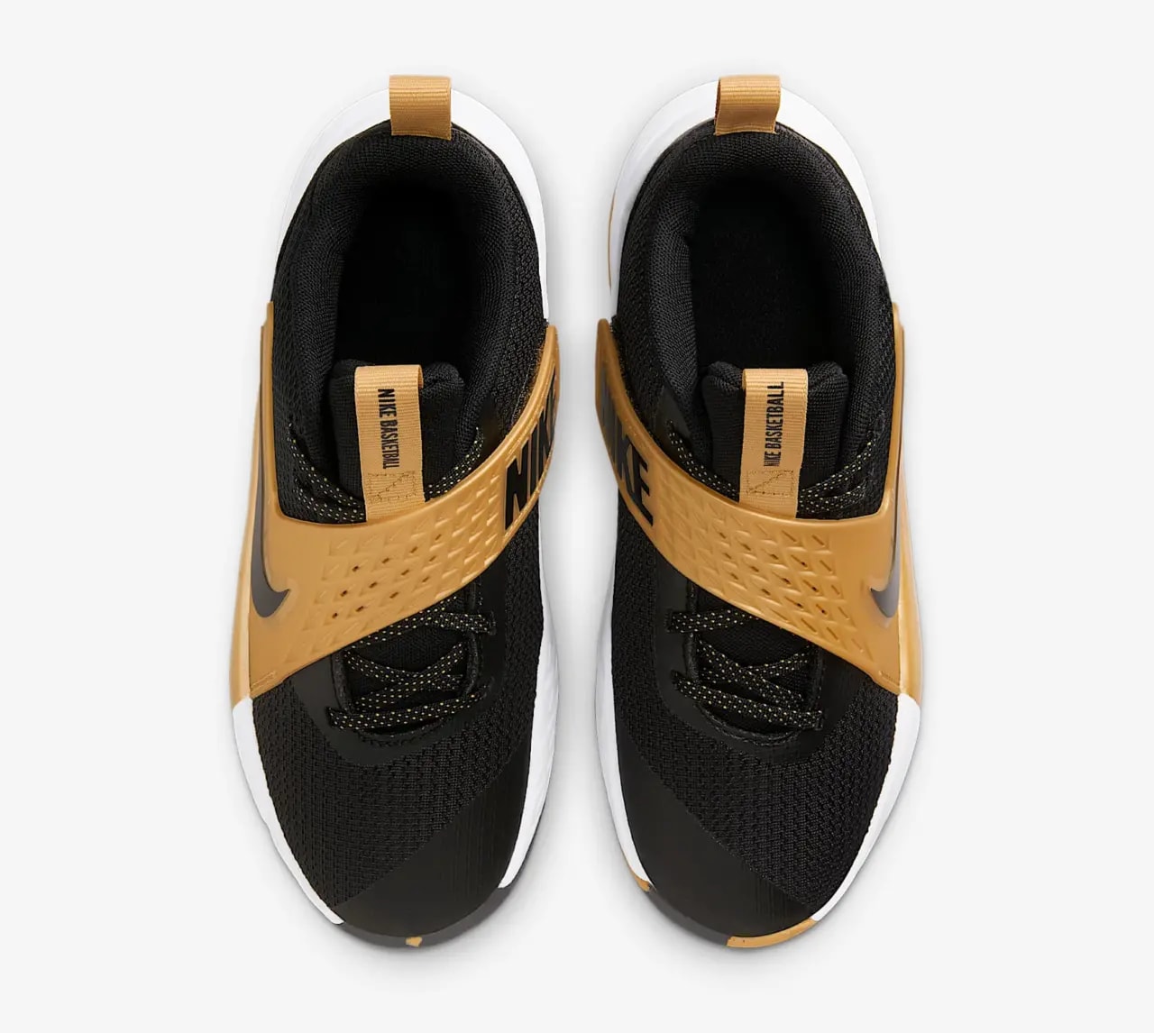 Giày Nike Team Hustle D 12 GS 'Black Metallic Gold White' HF6279-100 — ảnh 5