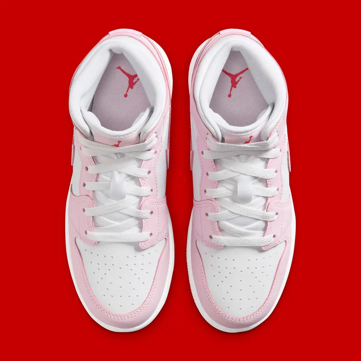 Giày Nike Air Jordan 1 Mid GS 'Pink Foam Fire Red' DQ8423-608 — ảnh 4