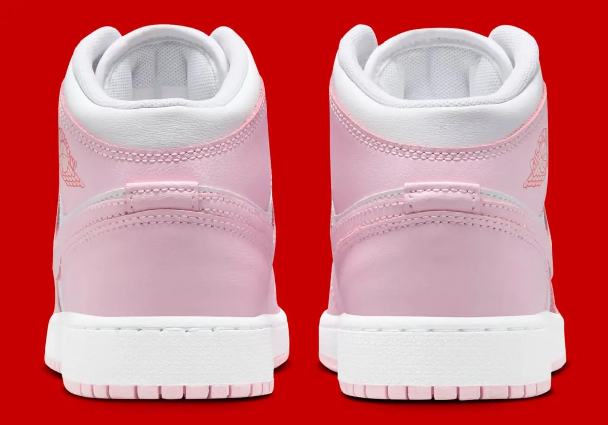 Giày Nike Air Jordan 1 Mid GS 'Pink Foam Fire Red' DQ8423-608 — ảnh 3