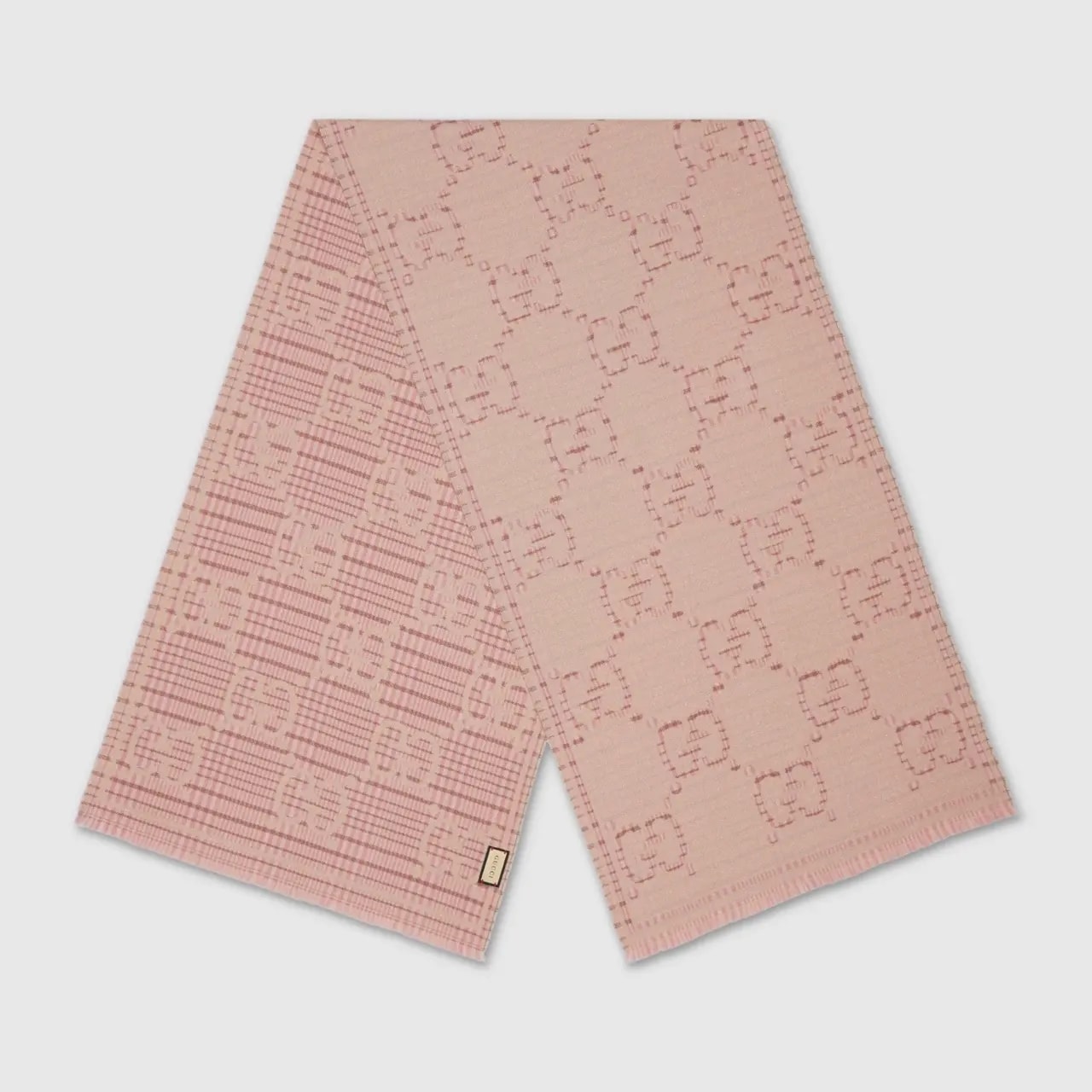 Khăn Gucci Check GG Wool Jacquard Scarf 'Pink' 774419-3GAMQ-9272 — ảnh 2