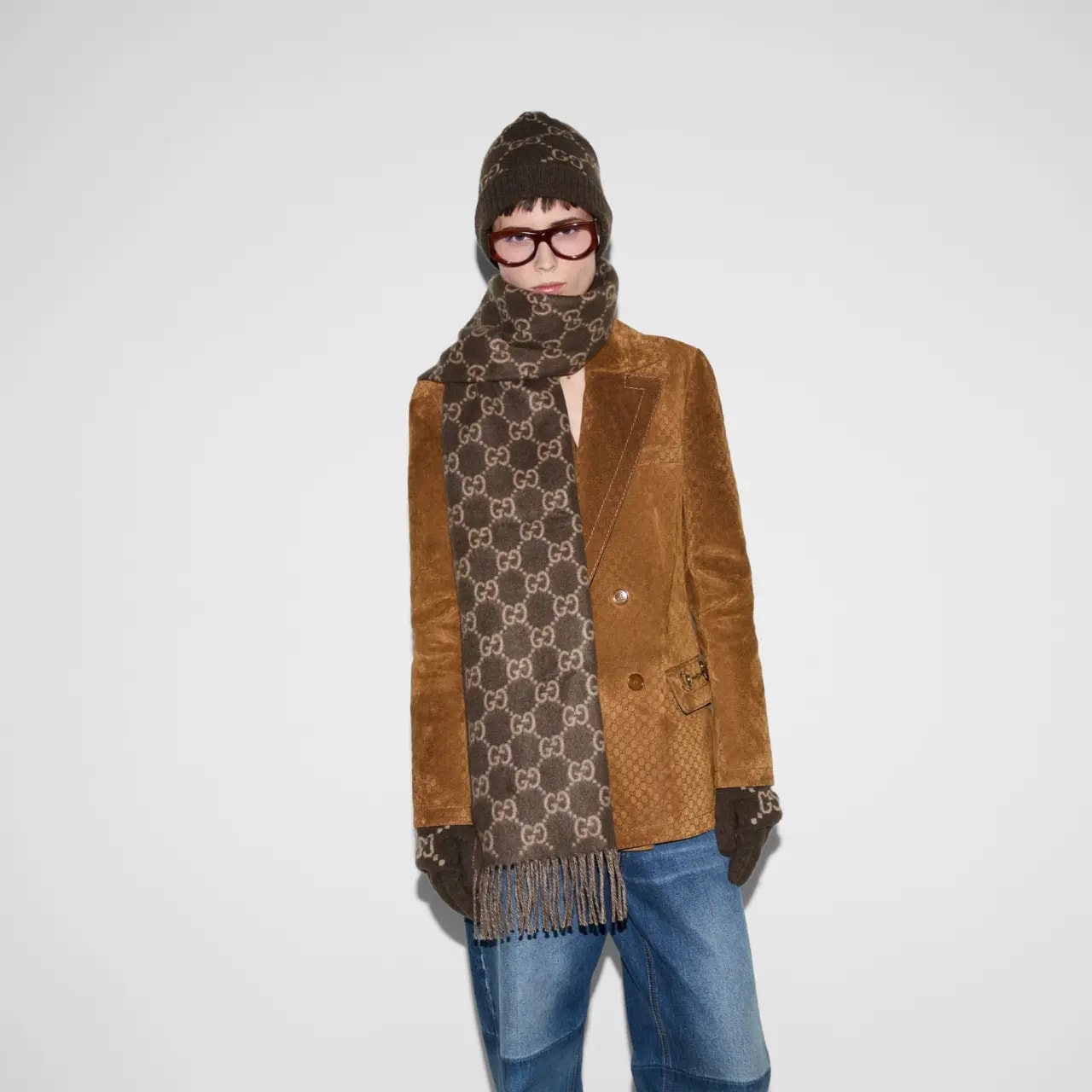 Khăn Gucci GG Cashmere Shawl 'Beige' 812317-4GABX-2579 — ảnh 2