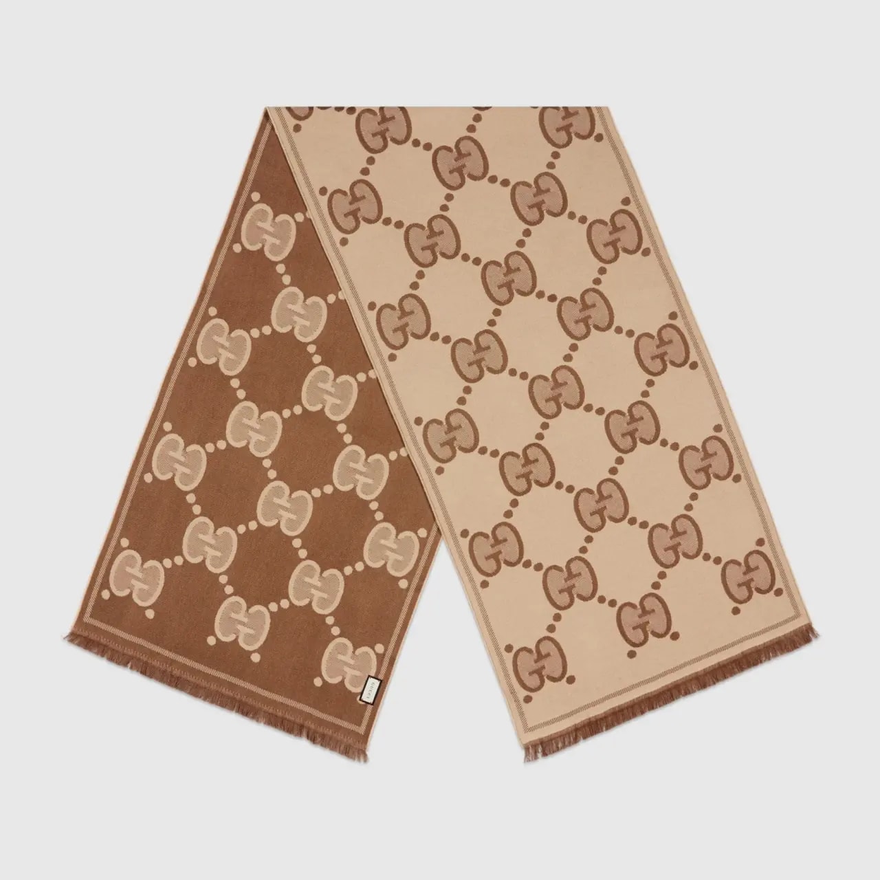 Khăn Gucci GG Wool Jacquard Scarf 'Brown' 581537-3G200-9764 — ảnh 3