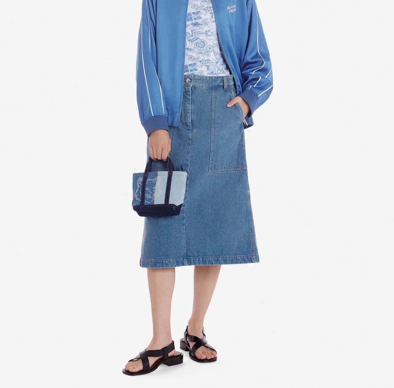 Túi Maison Kitsune Fox Head Mini Tote 'Blue' MW05107WW5022-P471 — ảnh 2