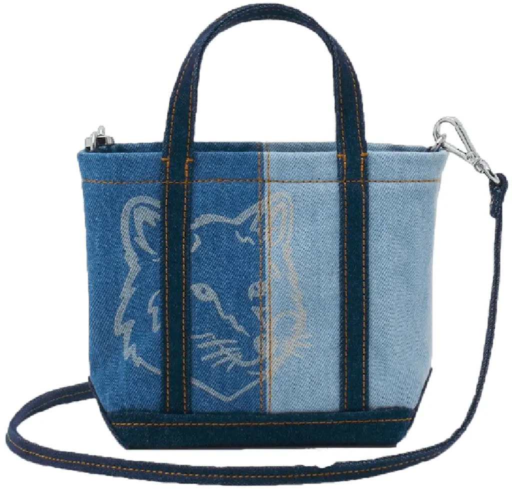 Túi Maison Kitsune Fox Head Mini Tote 'Blue' MW05107WW5022-P471