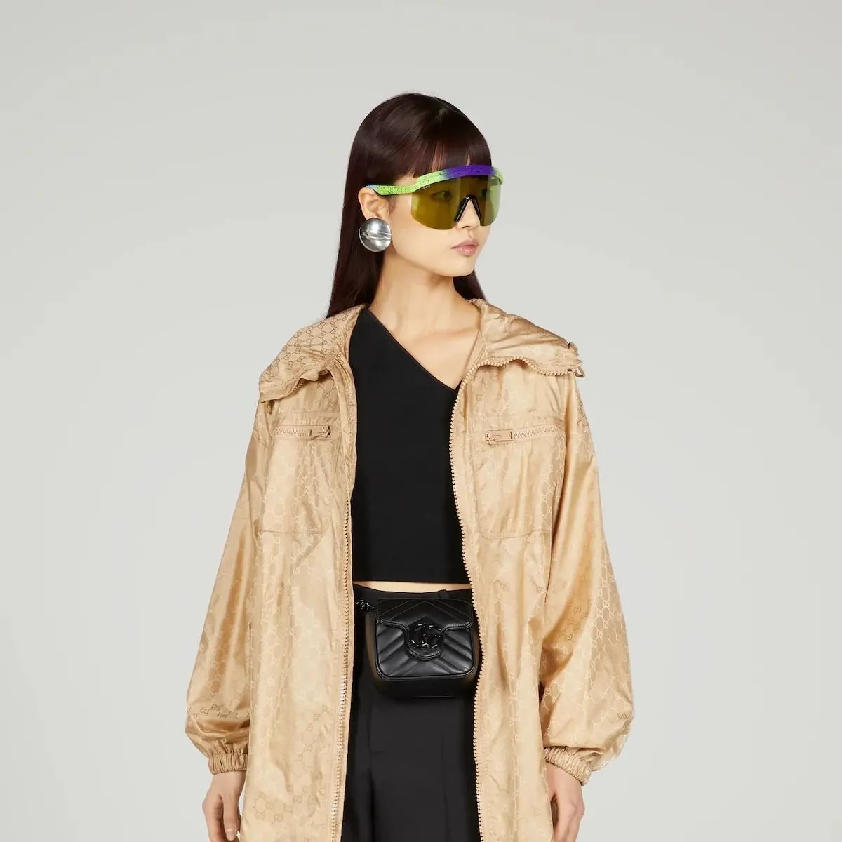 Túi Gucci GG Marmont Belt Bag 'Black' 739599-UM8KV-1000 — ảnh 2
