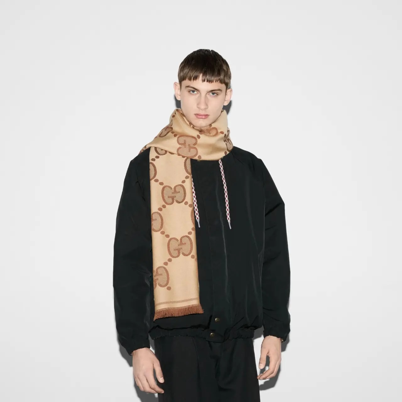 Khăn Gucci GG Wool Jacquard Scarf 'Brown' 581537-3G200-9764 — ảnh 2