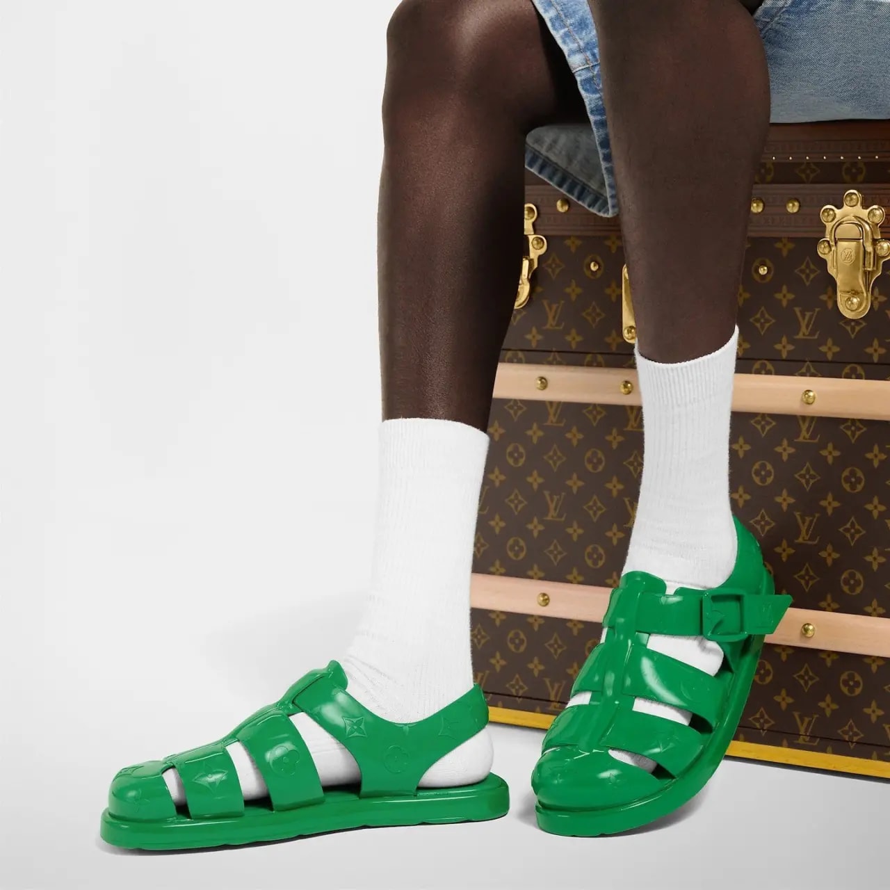Dép Louis Vuitton LV Venice Sandals 'Green' 1AH554 — ảnh 3