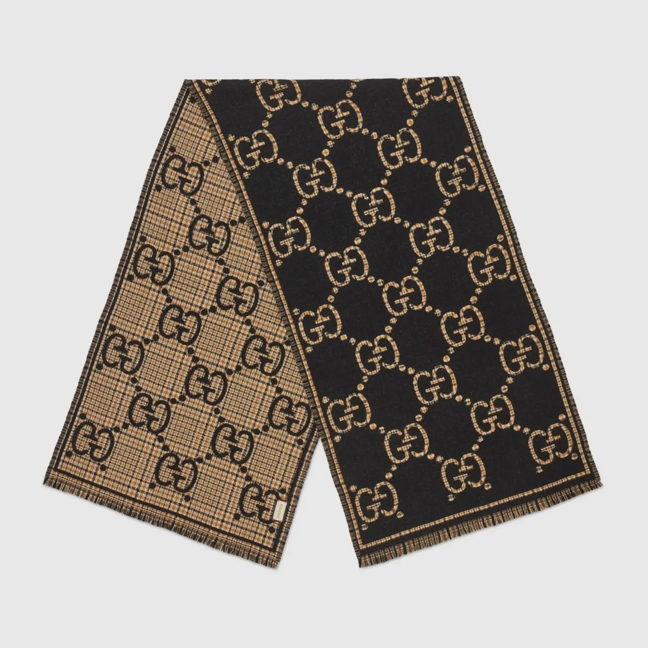Khăn Gucci Check GG Wool Scarf 'Black' 660025-4G386-1079 — ảnh 2