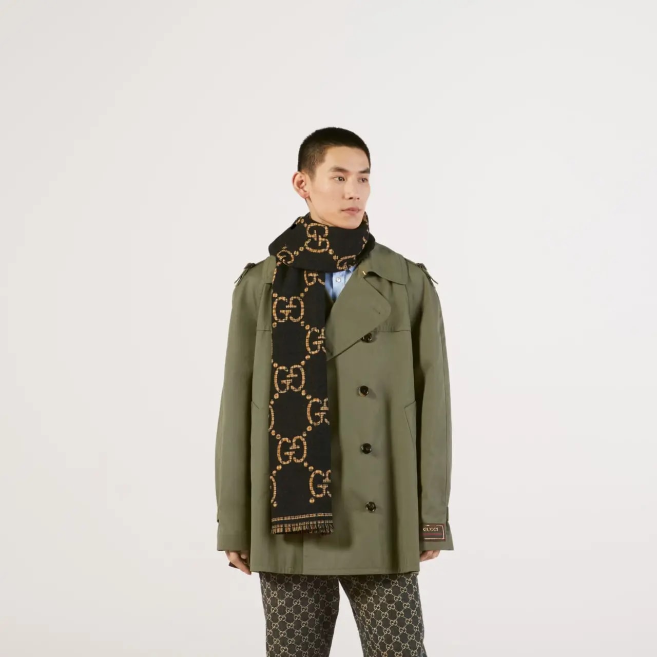 Khăn Gucci Check GG Wool Scarf 'Black' 660025-4G386-1079 — ảnh 3