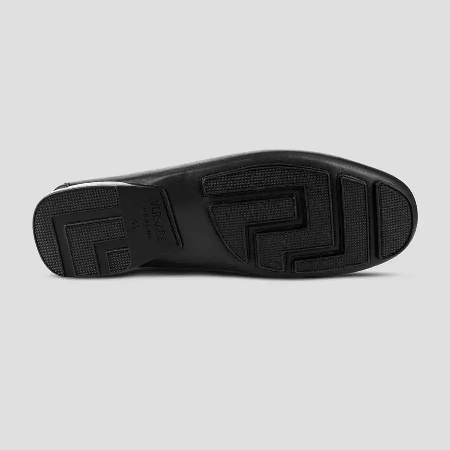 Giày Versace Leather With Gold Logo Hardware 'Black' 1009707D-1VSKV-O41 — ảnh 3