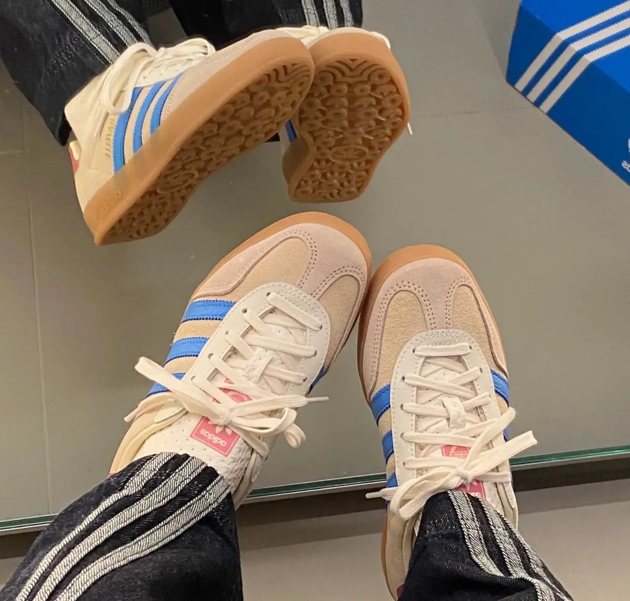 Giày Adidas Gazelle Indoor 'Sand Strata Pulse Blue' JQ0010 — ảnh 2