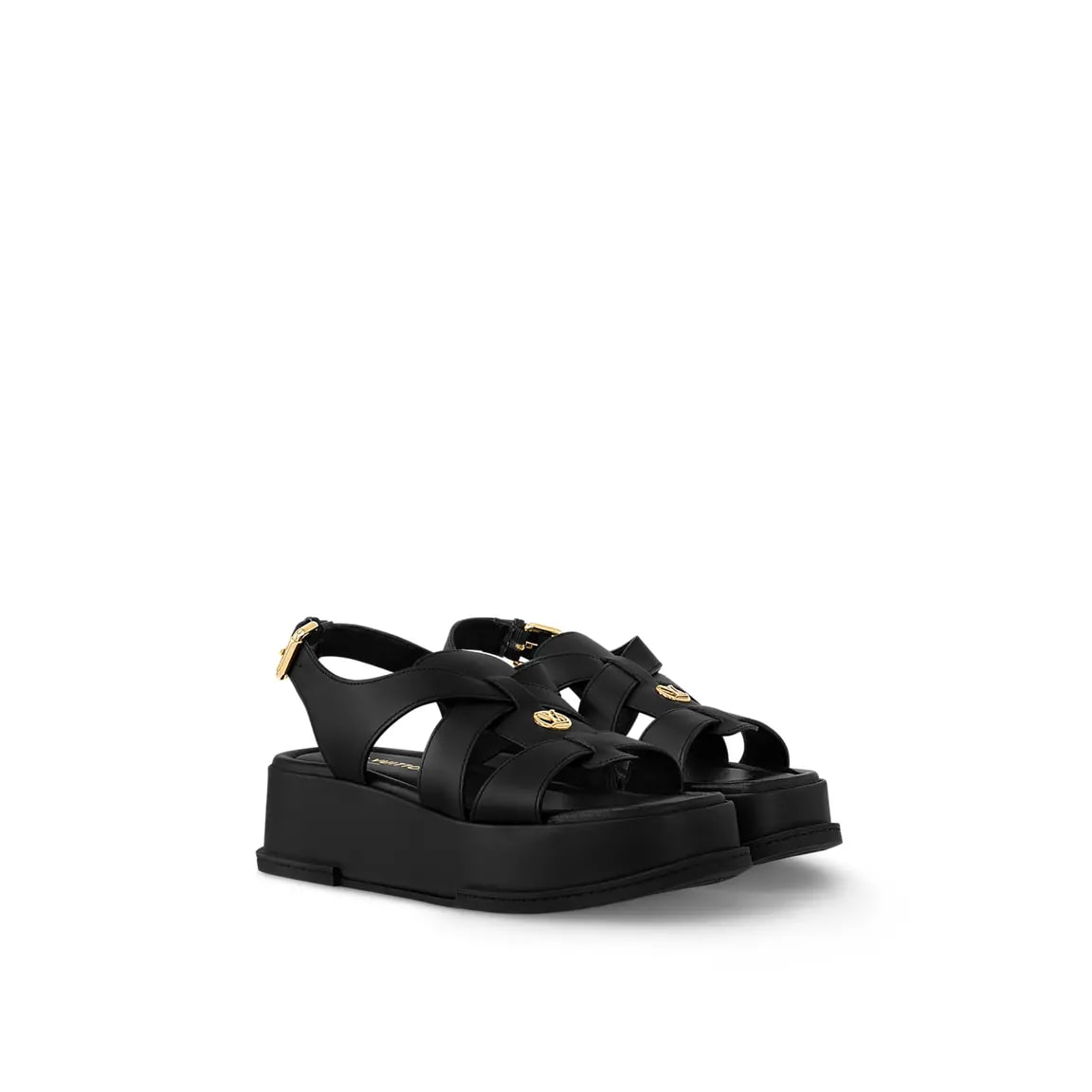 Dép Louis Vuitton Maya Flatform Sandals 'Black' 1ACYJP — ảnh 3