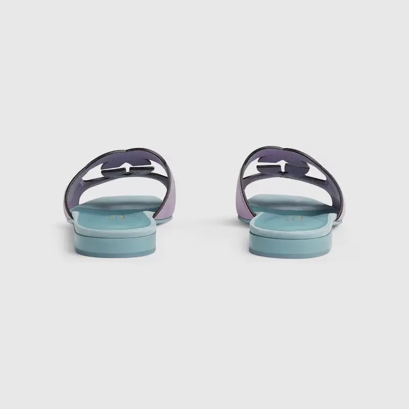 Dép Gucci Interlocking G Slide 'Light Blue Lilac Suede' 694451-C2000-5252 — ảnh 3