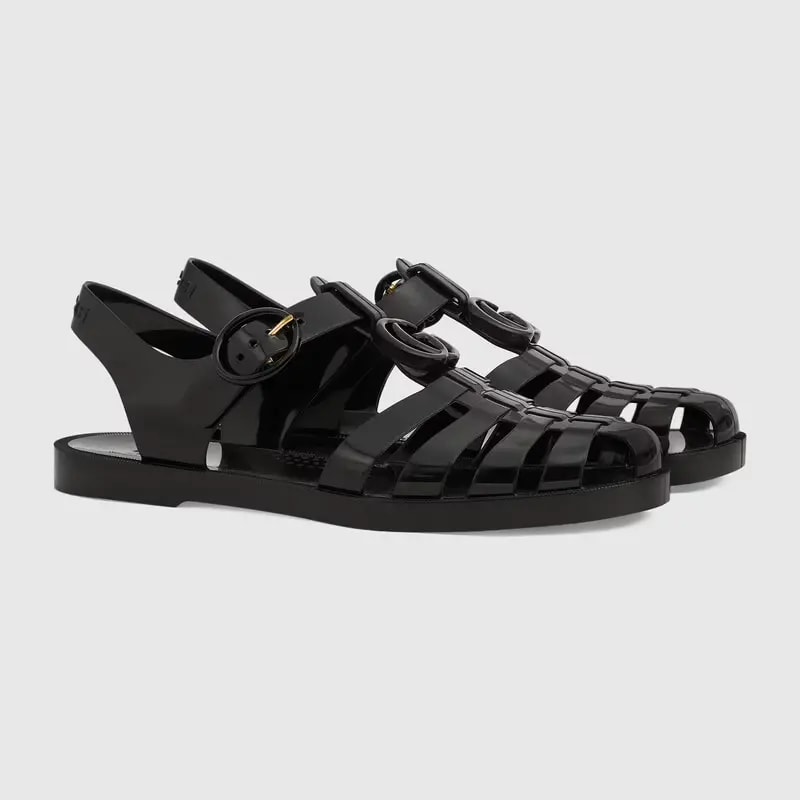 Dép Gucci Sandal With Double G 'Black Rubber' 676971-JFM00-1000 — ảnh 3