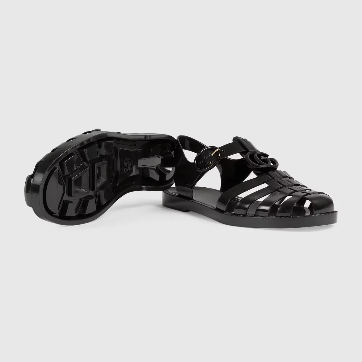 Dép Gucci Sandal With Double G 'Black Rubber' 676971-JFM00-1000 — ảnh 4