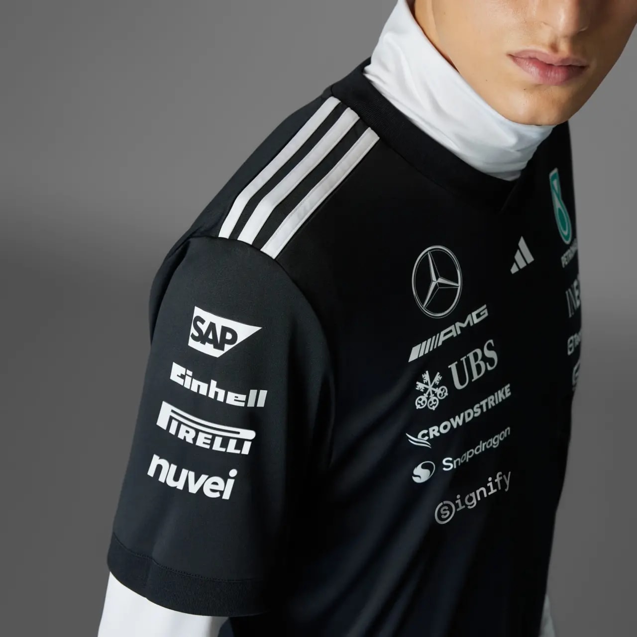 Áo Adidas Mercedes AMG Petronas Formula One Team 'Black' JW5361 — ảnh 3