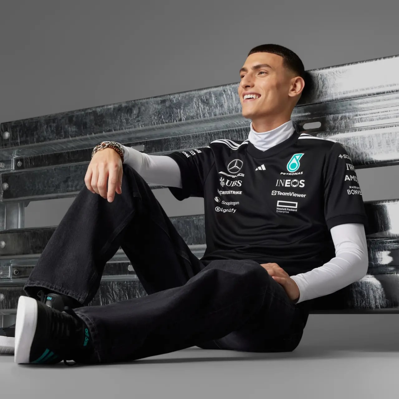 Áo Adidas Mercedes AMG Petronas Formula One Team 'Black' JW5361 — ảnh 2