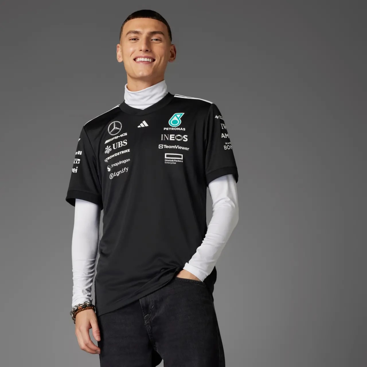 Áo Adidas Mercedes AMG Petronas Formula One Team 'Black' JW5361 — ảnh 5