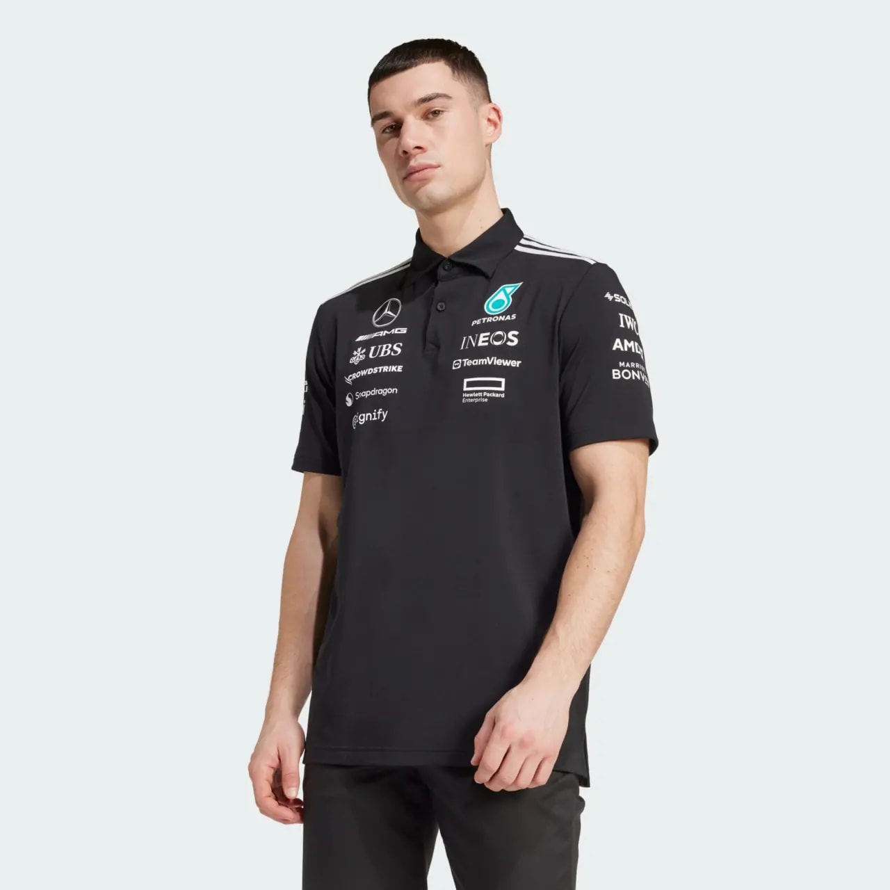 Áo Adidas Mercedes AMG Petronas F1 Team Polo 'Black' JW5391 — ảnh 4