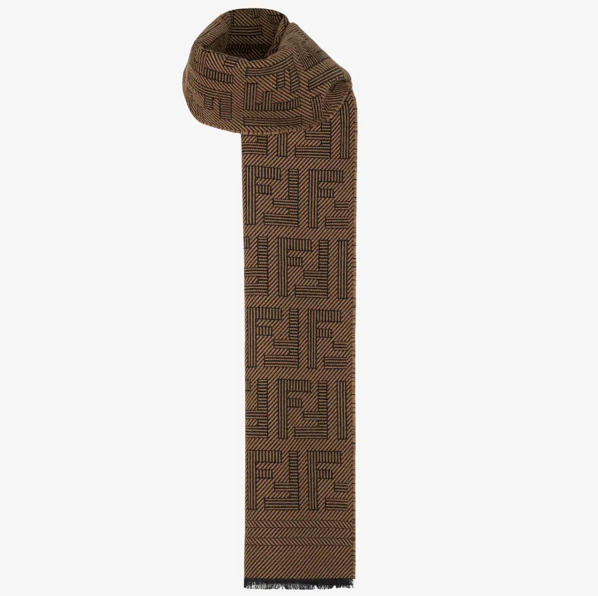 Khăn Fendi Scarf Wool And Silk Scarf 'Brown' FXS124APW4F13D6 — ảnh 3