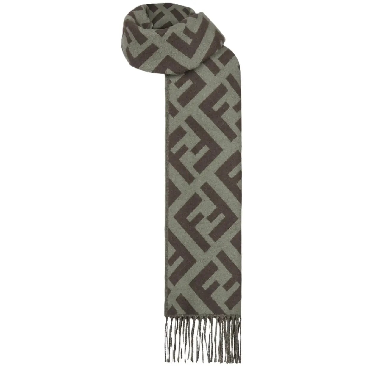 Khăn Fendi FF Scarf Cashmere Scarf 'Green' FXT260A8RSF0QG2 — ảnh 2