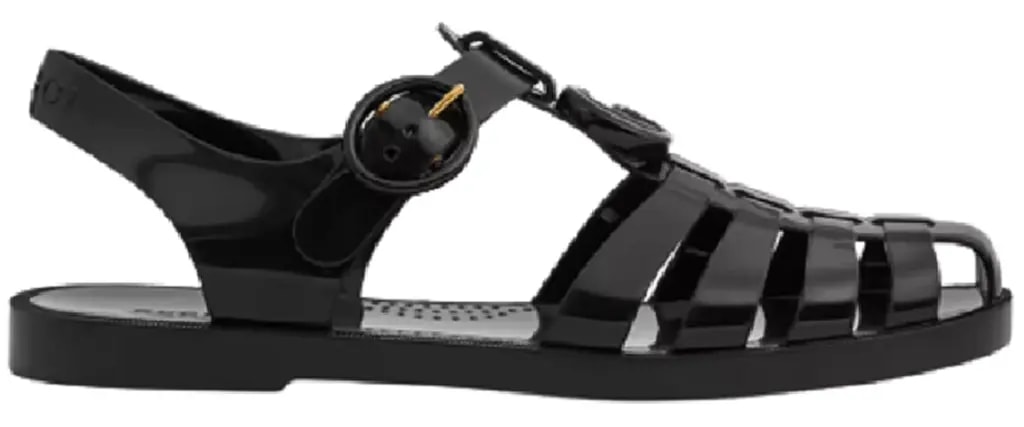 Dép Gucci Sandal With Double G 'Black Rubber' 676971-JFM00-1000