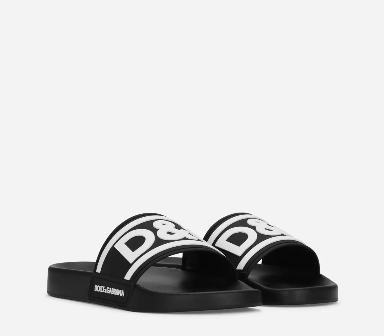 Dép Dolce & Gabbana Rubber Beachwear Sliders DG Logo 'Black' CS2072-AQ858-89690 — ảnh 4