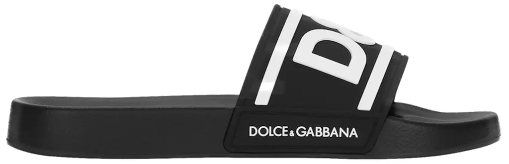Dép Dolce & Gabbana Rubber Beachwear Sliders DG Logo 'Black' CS2072-AQ858-89690 — kich-thuoc: 40