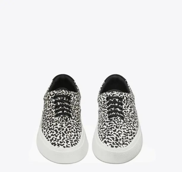 Giày Saint Laurent Venice Sneakers In Sparkle-Print Canvas 'White' 66932926Q109074 — ảnh 2