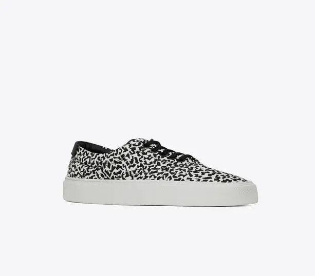 Giày Saint Laurent Venice Sneakers In Sparkle-Print Canvas 'White' 66932926Q109074 — ảnh 4
