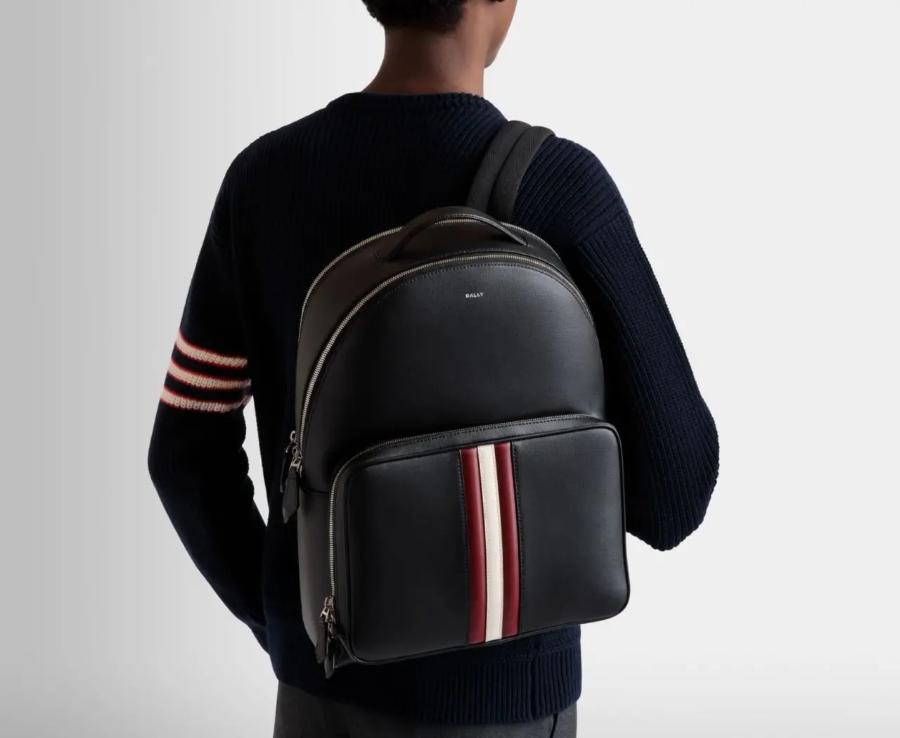 Balo Bally Mythos Backpack Recycled Leather 'Black' 6308460 — ảnh 2