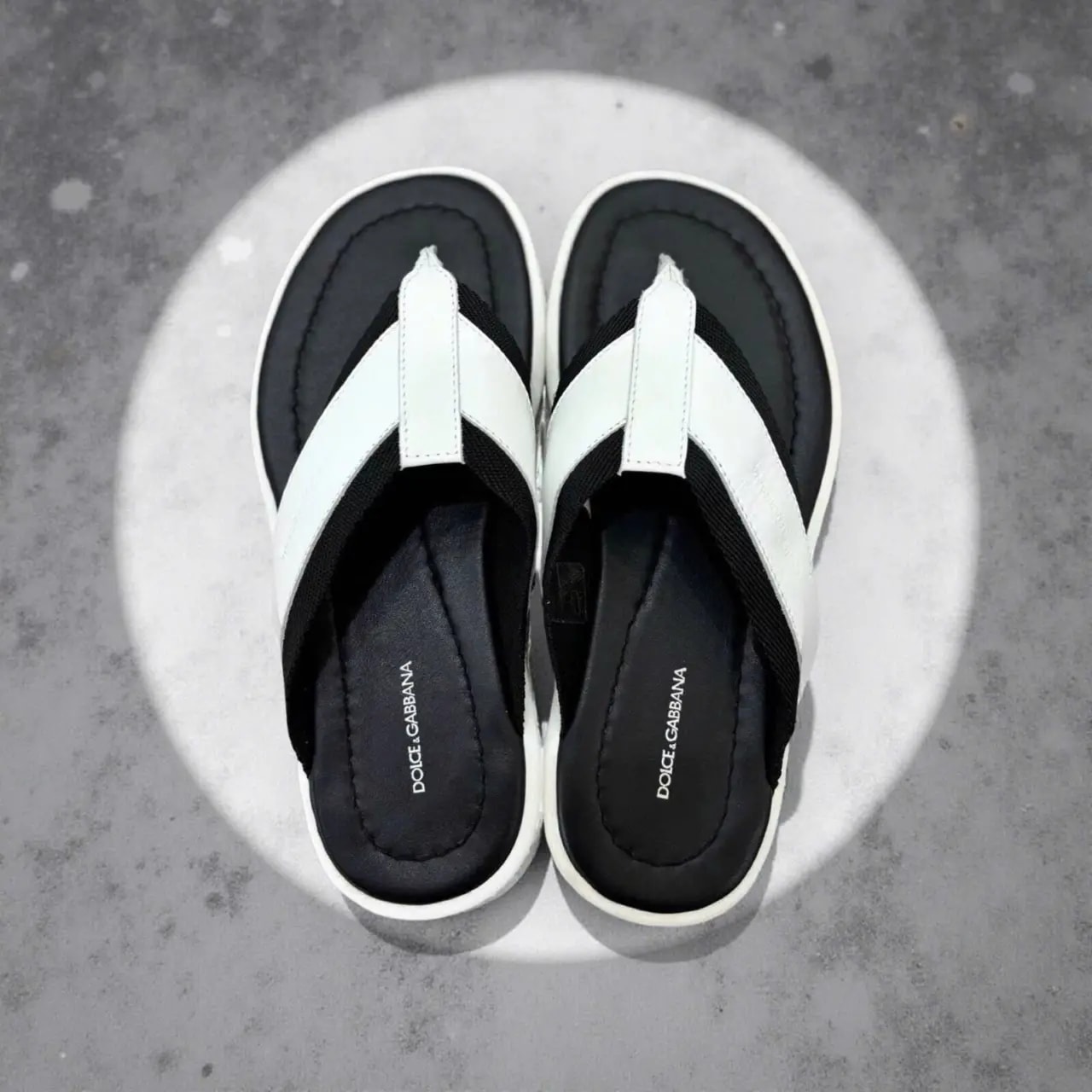 Dép Dolce & Gabbana Slides 'Black White' CS0925AP47289690 — ảnh 2
