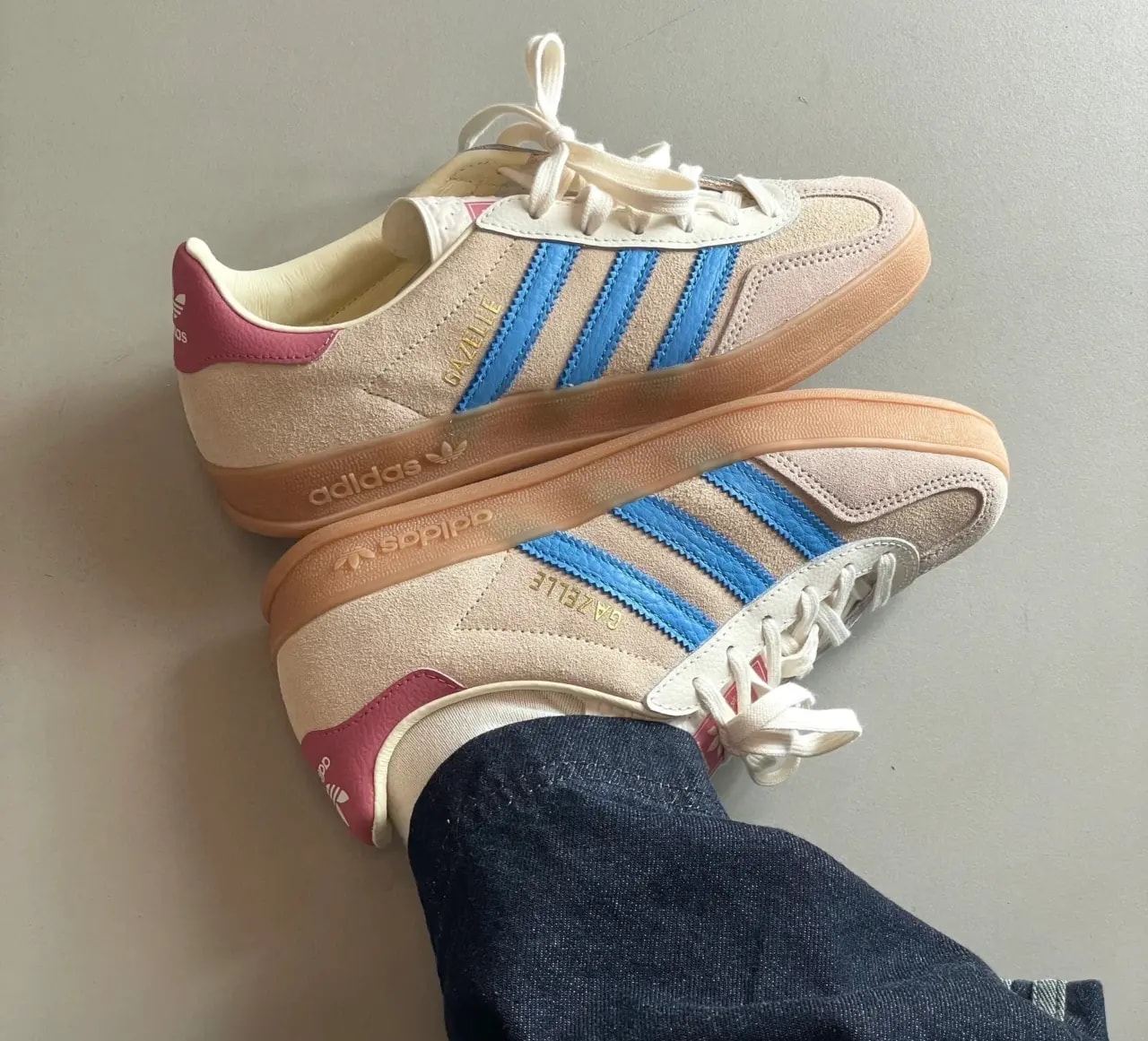 Giày Adidas Gazelle Indoor 'Sand Strata Pulse Blue' JQ0010 — ảnh 5