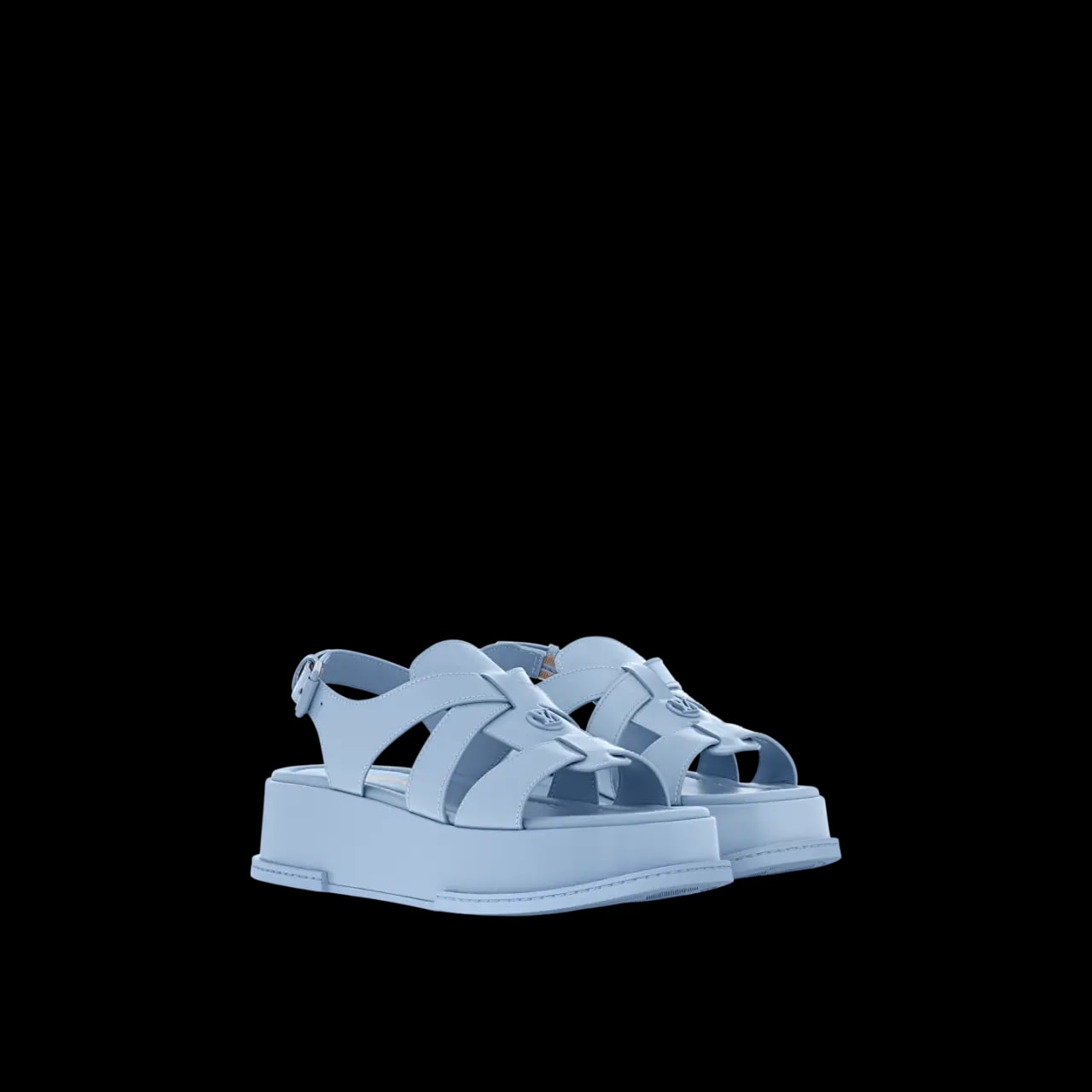 Dép Louis Vuitton Maya Platform Sandals 'Light Blue' 1AGY10 — ảnh 4