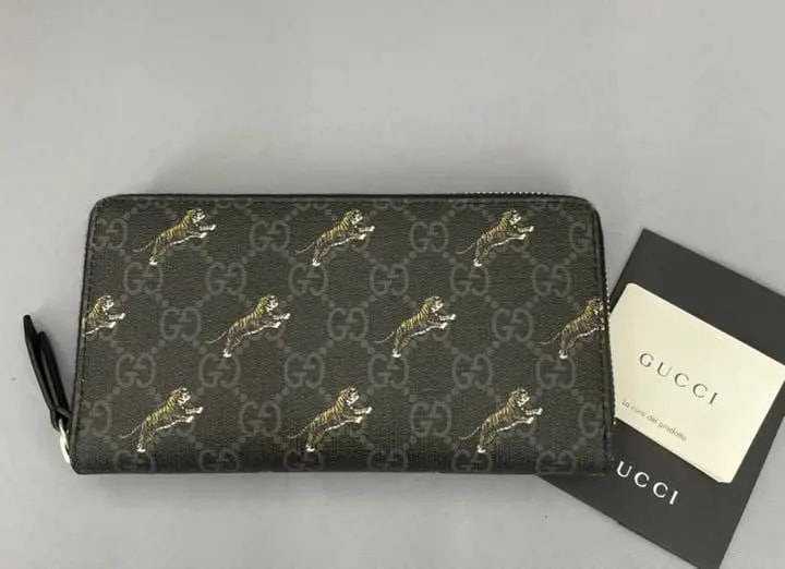 Ví Gucci Tiger Print Zip Around Wallet GG Zip Around 'Black' 575135-G2BAN-1087 — ảnh 3