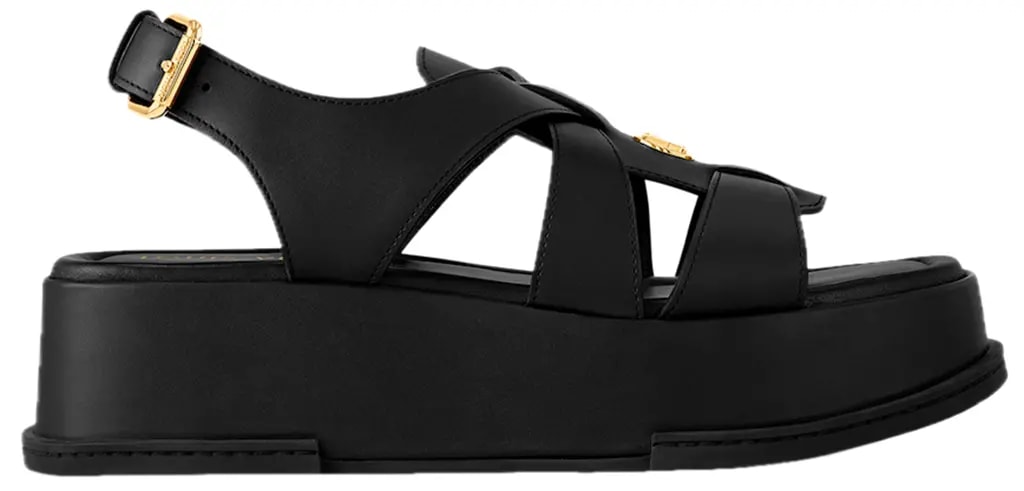 Dép Louis Vuitton Maya Flatform Sandals 'Black' 1ACYJP — kich-thuoc: 37.5