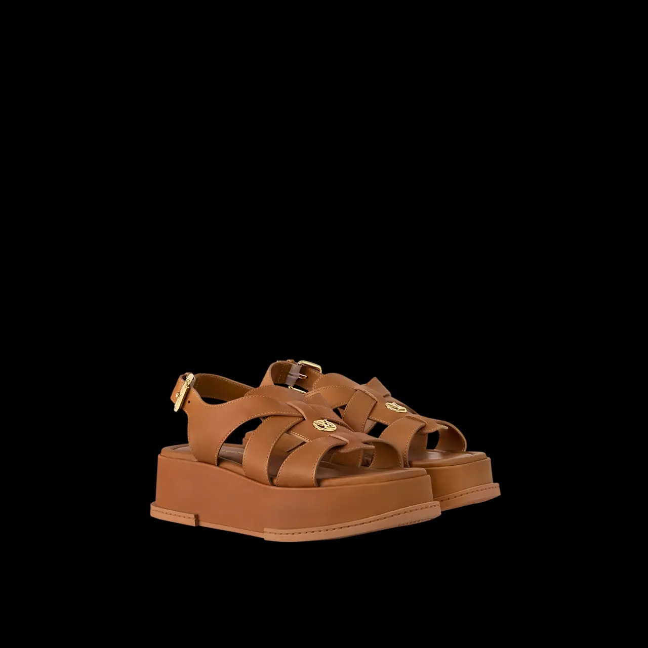 Dép Louis Vuitton Maya Flatform Sandals 'Cognac' 1ACYKL — ảnh 3