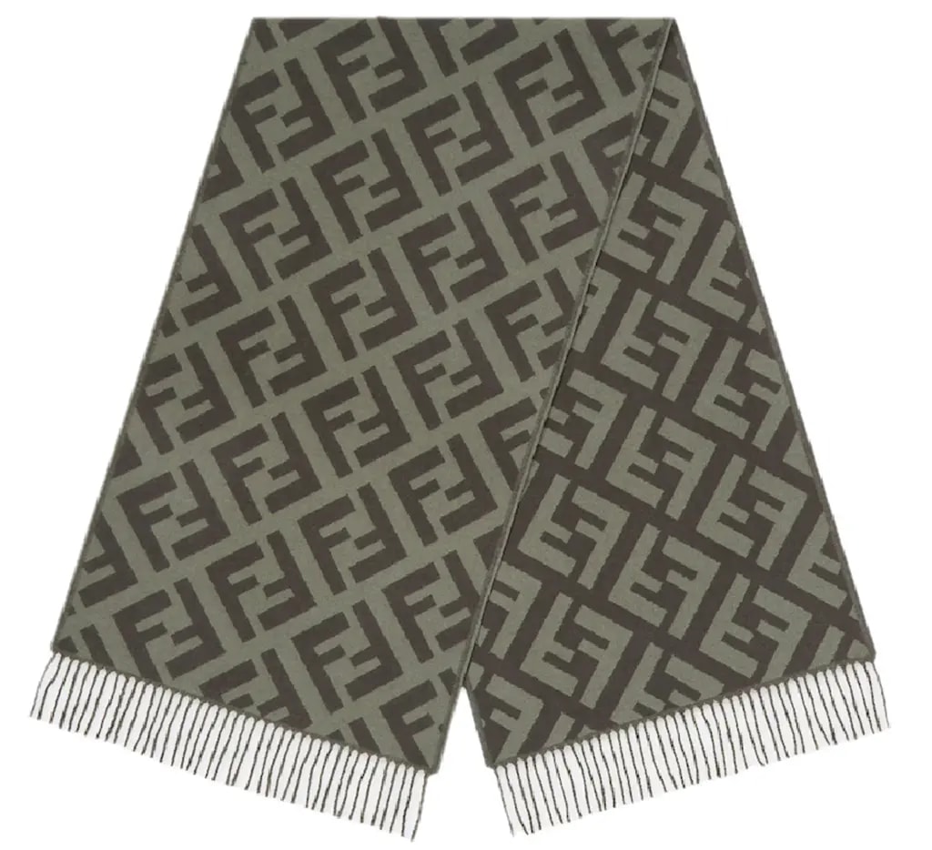 Khăn Fendi FF Scarf Cashmere Scarf 'Green' FXT260A8RSF0QG2