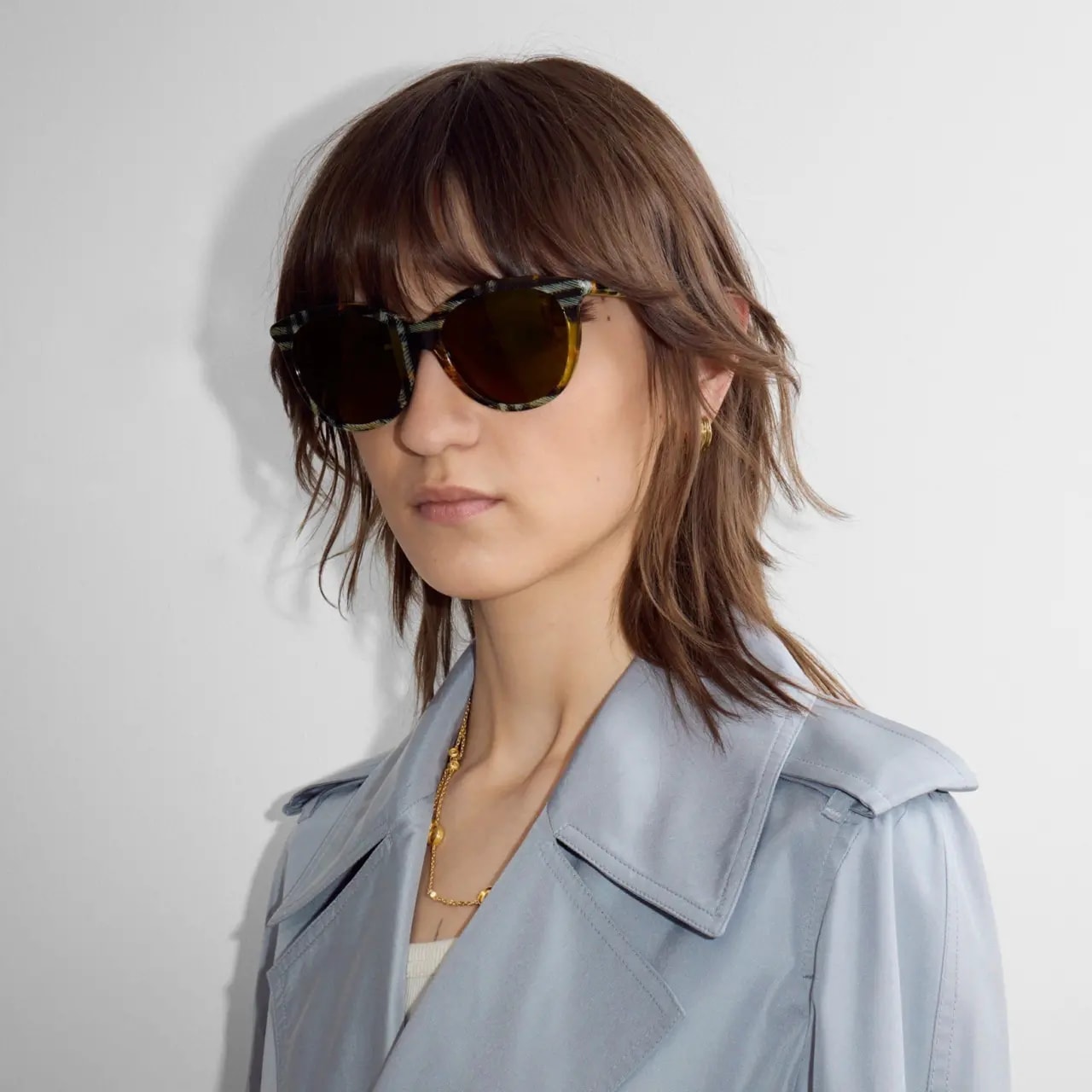 Kính Burberry Tubular Round Sunglasses 'Sand' 40845061 — ảnh 3